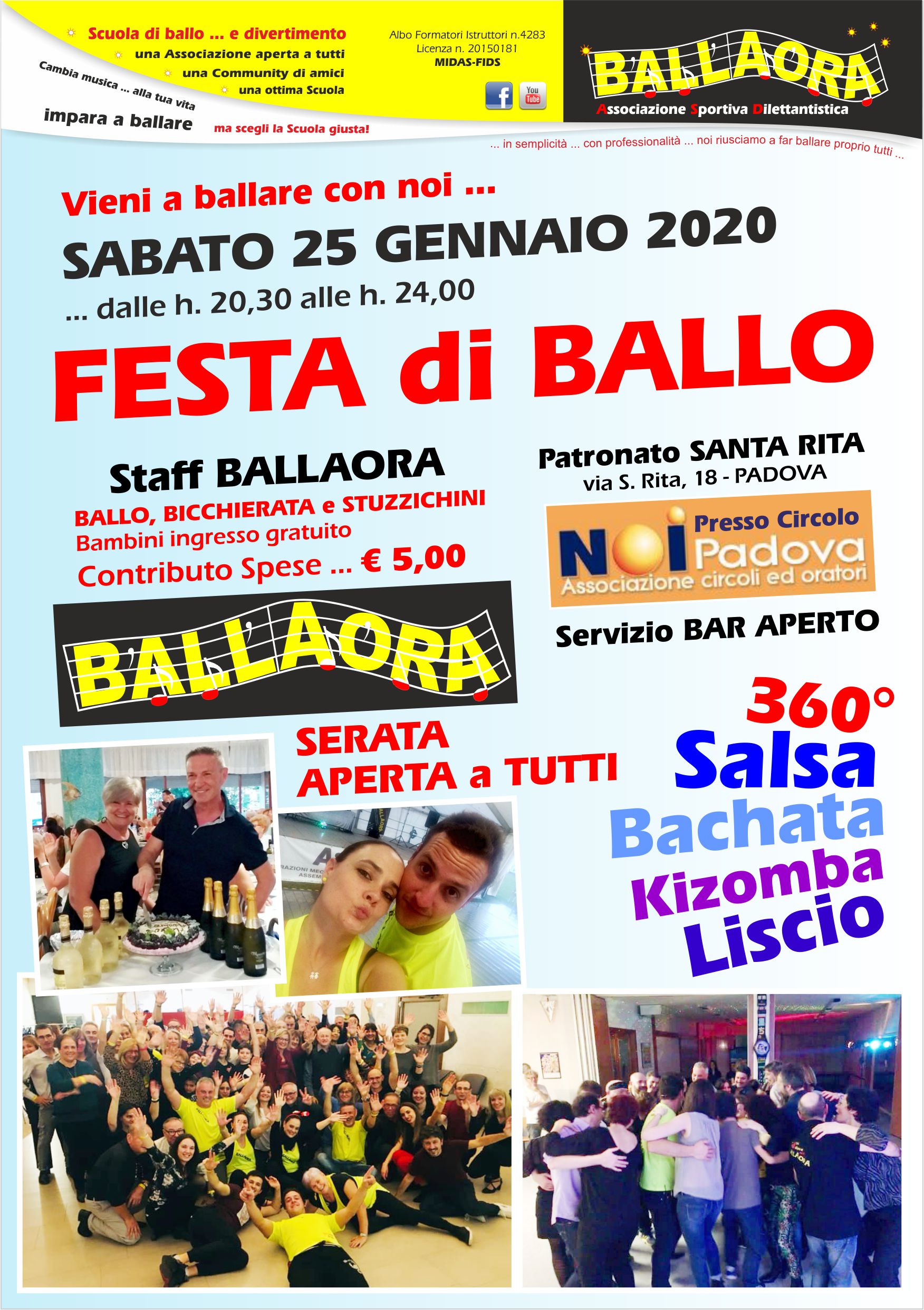 Festa di Ballo 25.01.2020 Patronato S. RITA 2020