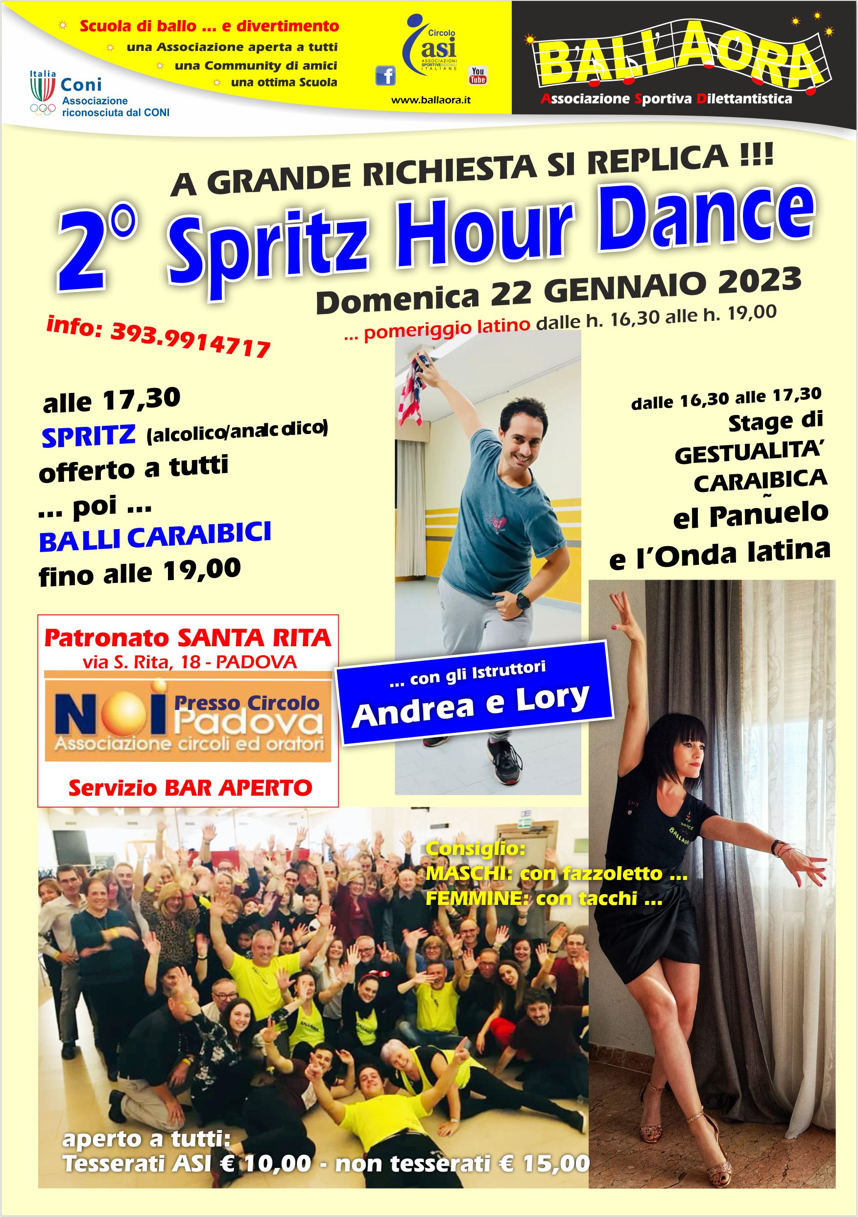 SECONDO Spritz Hour Dance 22.01.2023 Patronato S. RITA