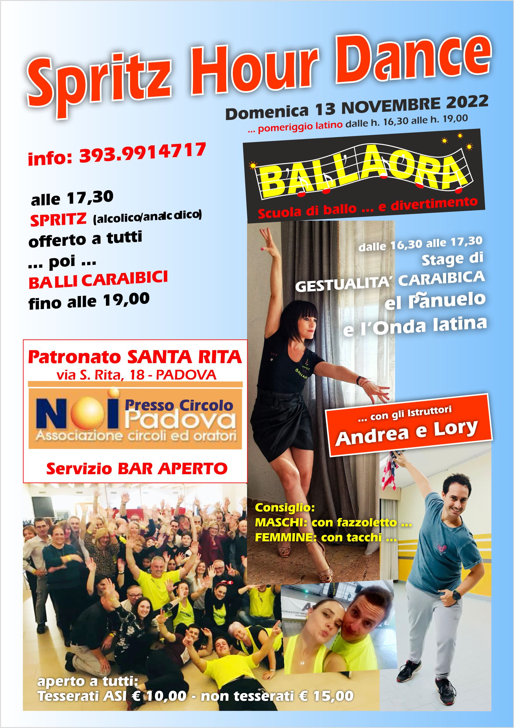 Spritz Hour Dance 13.11.2022 Patronato S. RITA