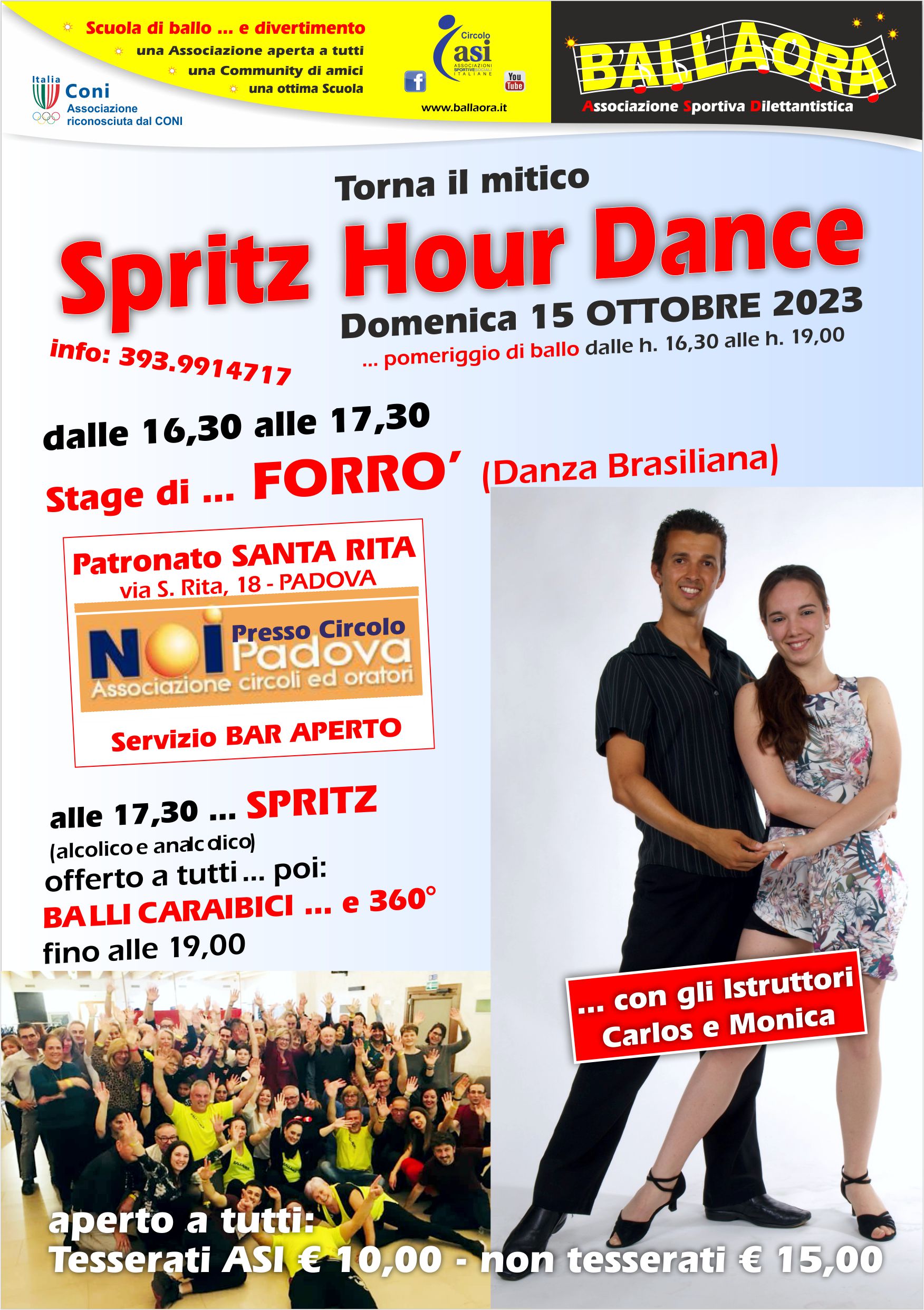 Spritz Hour Dance 15.10.2023 Patronato S. RITA